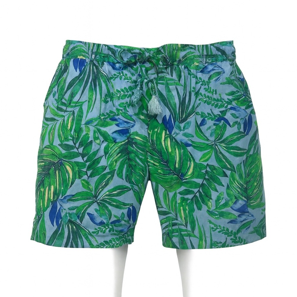 J.Jill Womens Medium Petite MP Tropical‎ Leaf Print Rayon Drawstring Shorts - Picture 13 of 16